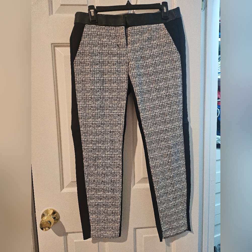 Black & White Tweed Ponte Ankle Pants